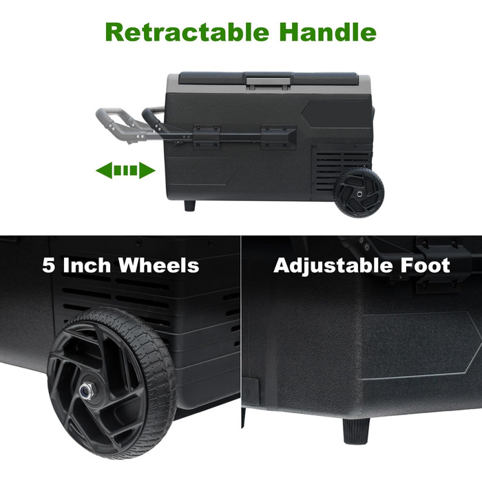 Електричний компресорний холодильник, автомобільний холодильник 50 літрів, 12/24/230 В, міні-холодильник для автомобіля, вантажівк