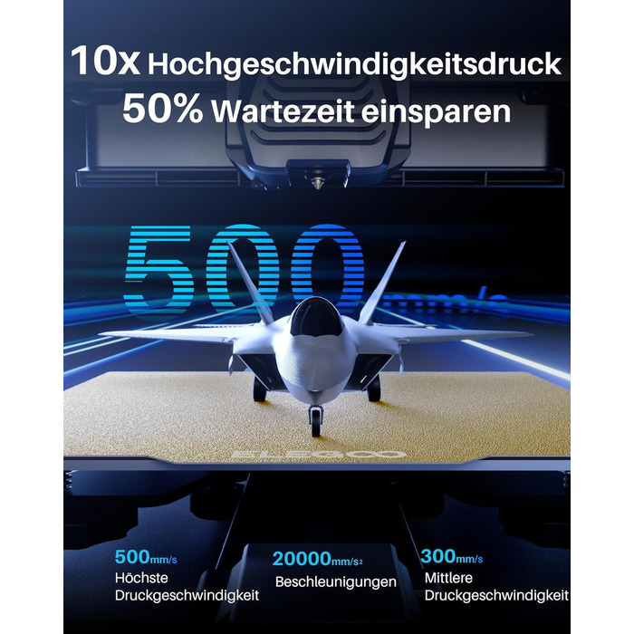 Принтер, висока швидкість до 500 мм/с, 121-точкове автоматичне вирівнювання ложа, двошвидкісний прямий екструдер 300 , розмір друк