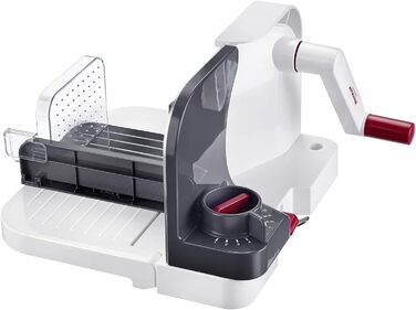 Харчовий слайсер Westmark, плавно регульована товщина різання, дуже гострий круглий ніж, пластик/нержавіюча сталь, компактний, білий/антрацитовий/червоний, 97012260 модель 2022 року