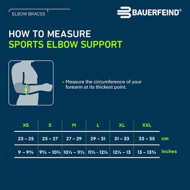 Бандаж для ліктя BAUERFEIND для тенісного та гольфістського ліктя, унісекс, повністю чорний XS