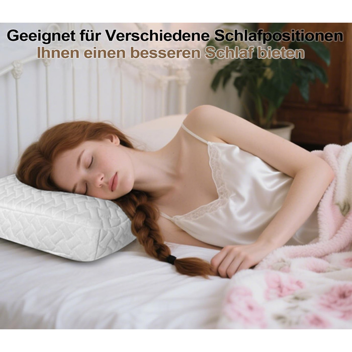 Подушка з піни з ефектом пам&39яті - ортопедична подушка для підтримки шиї. Матеріал високої щільності краще знімає тиск на шию. Ергономічна подушка зі знімним чохлом, який можна прати. Біло-сірий колір.