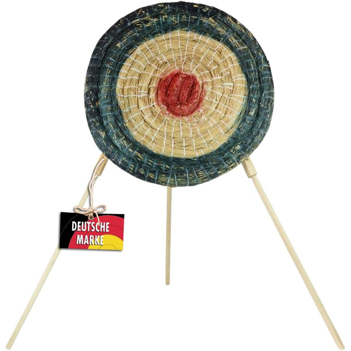 Набір мішеней Stronghold 65 см з підставкою – солом'яна мішень для стрільби з лука, арбалета та метання ножів