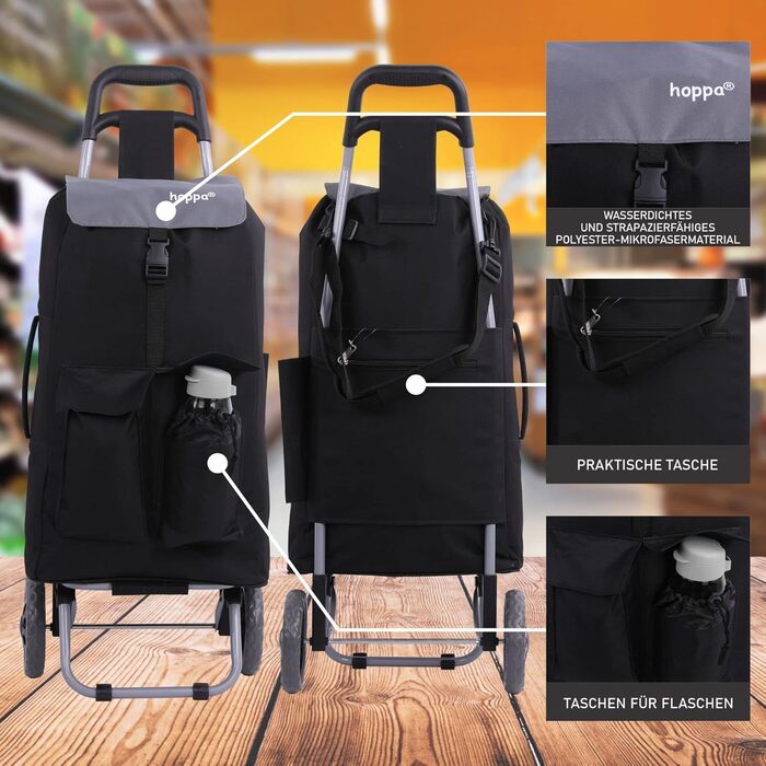 Повністю Ізольована, Легка Сумка-Візок для Покупок 2024, 42 Літри, 95 см, 2.1 кг, з Плечовим Ремінцем, Гарантія 2 роки