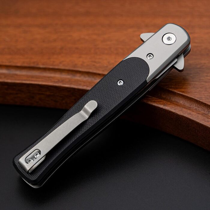 Складний ніж NedFoss MERMAID, кишеньковий ніж зі сталі D2 9,8 см з рукояткою G10, одноручний ніж з лайнерним замком і шарикопідшип