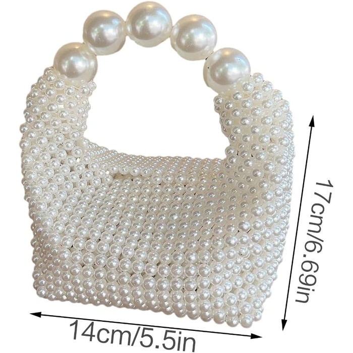 Елегантна сумка з перлами для повсякденного використання, вечірки, клатч, повсякденна сумка білого кольору