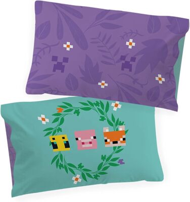 Постільна білизна Jay Franco Minecraft з квітковим візерунком - односпальний комплект постільної білизни з наволочкою 50 x 70 см б