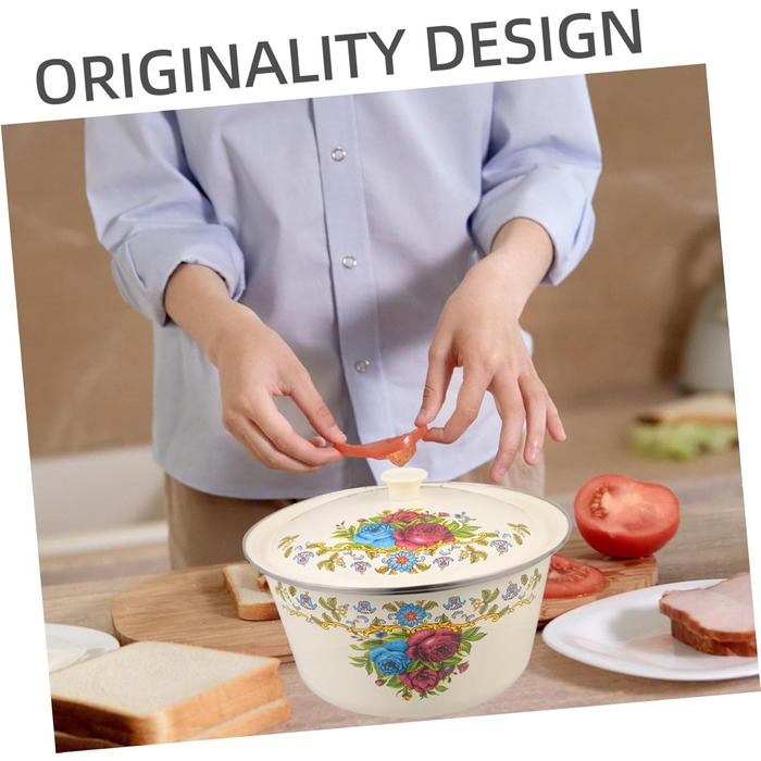 Емальована миска YARNOW, велика скляна миска для змішування, емальовані супові миски, емальовані тарілки, емальована миска, емальовані підноси, біла кругла миска, миска для хліба/фруктів, велика миска, стиль 2