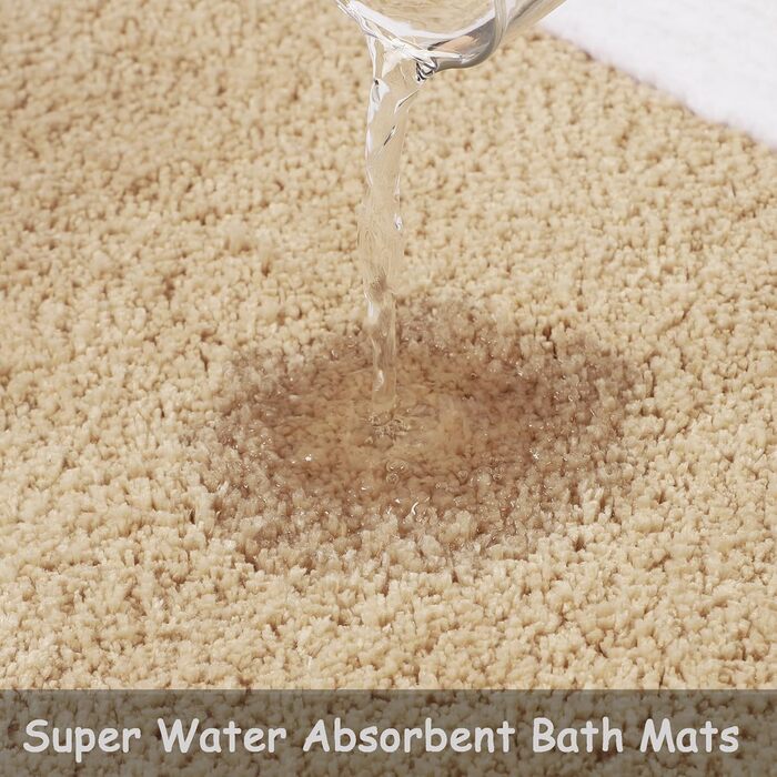 Килимок для ванної Famibay, нековзний, водопоглинаючий, килимки для ванної кімнати з мікрофібри, що миються, 50x140 см, бежевий