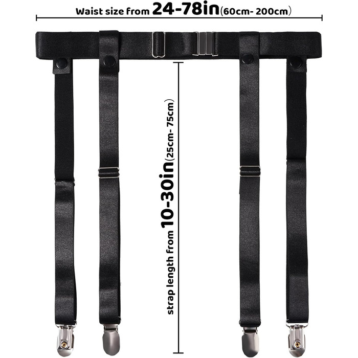 Жіночий нейлоновий пояс для панчіх Moon Wood, регульована еластична стрічка з 4 металевими затискачами, для стегон, чорний, більше