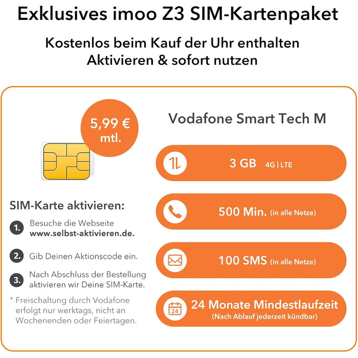 Розумний годинник imoo Z3 для дітей з GPS та SIM-карткою, дитячий розумний годинник 4G з режимом класу, повідомленнями, функцією SOS, водонепроникний IP68, крокомір, екран 1,5 дюйма (Z3-Blue)