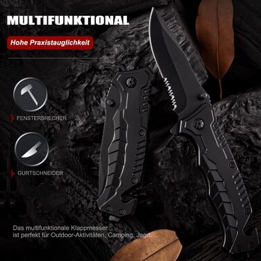 Складаний ніж Kryvex 3-в-1 кишеньковий ніж з кліпсою, ніж EDC, одноручний ніж, ніж для кемпінгу 006-LL