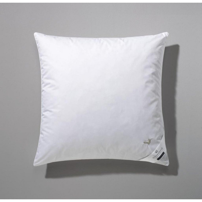 Подушка Billerbeck E04 Gold Edition 15 з жорсткою опорою - 80 x 80 см - пухова подушка, підходить для людей з алергією на пилових кліщів, з м&39яким чохлом
