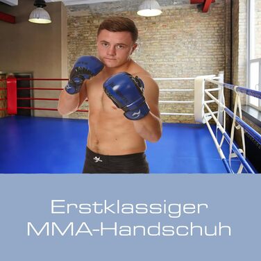 Рукавички для спарингу MMA Ju-Sports Carbon - сині, ПУ Рукавички для всіх видів бою/MMA з накладкою на тильній стороні Міцний захист великого пальця та долоні для тренувань