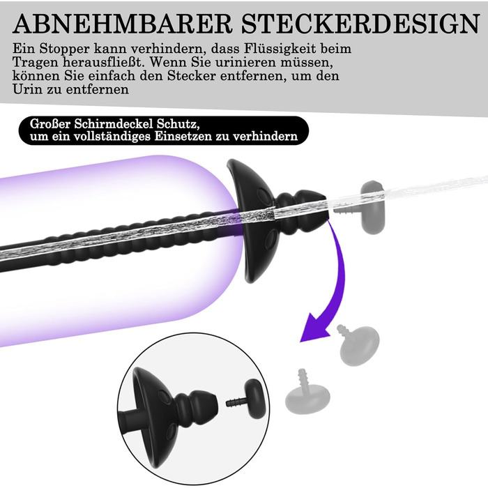 Набір уретральних дилататорів BDSMAGE, з шприцом та ерекційними кільцями, силікон, стимуляція простати, 3 шт.