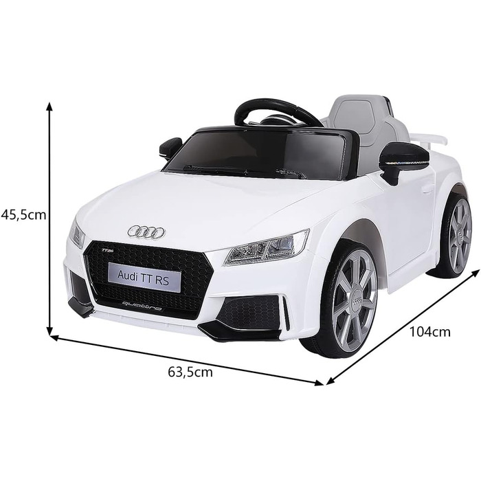 Дитячий автомобіль COSTWAY 12V Audi з пультом дистанційного керування 2.4G, 3-швидкісний електромобіль 2,5-5 км/год з MP3, клаксон