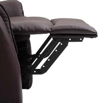 Електричне крісло для телевізора HOMCOM з відкидним кріслом та підйомником, функція відкидання, крісло для телевізора з підставкою для ніг, бічна кишеня, пульт дистанційного керування, для вітальні, до 150 кг, штучна шкіра, коричневий