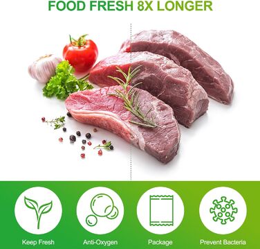 Тринтіонні вакуумні пакети, 200 пакетів 20x30 см вакуумні пакети для всіх вакуумних упаковок і вакуумного пакувальника харчових продуктів, екстрагований дизайн упаковки, киплячі пакети для заморожування Sous Vide, тиснені повітряні канавки