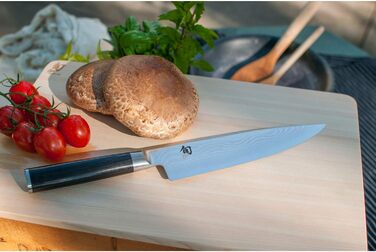 Довжина леза - Дамаський ніж 32 шари VG MAX серцевина - 61 (1) HRC - Рукоятка з дерева паккавуд - Зроблено в Японії - Кухонний ніж