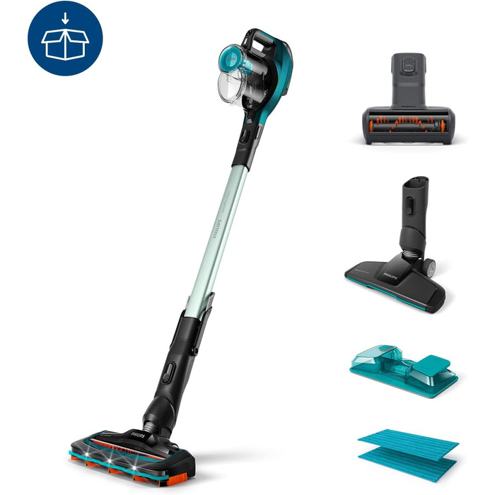 Акумуляторний пилосос PHILIPS SpeedPro Aqua - пилосос, швабра та ручний пилосос - до 50 хвилин роботи - з інтегрованою системою ми