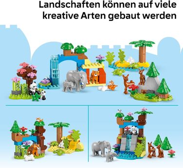 Конструктор LEGO DUPLO 10446, 3-в-1 Сім'ї Диких Тварин, 92 деталі