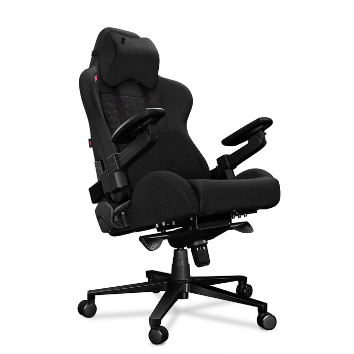 Офісне крісло 2050 шт. Ігрове крісло Чорне - Ігрове крісло з подушкою з піни з ефектом пам&39яті з велюру - Тканина геймерського крісла з підлокітниками X-Cross - Ігрове крісло з безшумними гумовими колесами - Комп&39ютерне крісло 150 кг Чорна тканина під