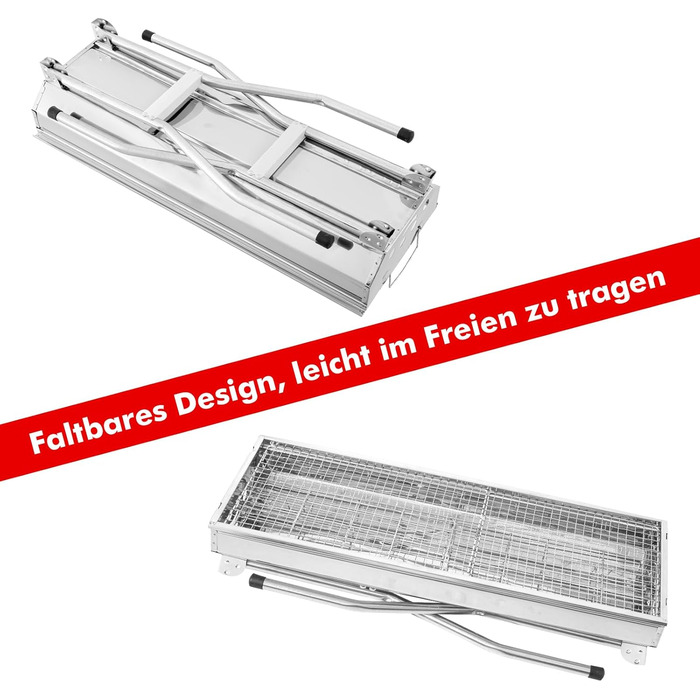 Вугільний гриль для кемпінгу, складаний переносний гриль з решіткою, для пікніків, саду, вечірок, сімейного барбекю. Розмір 73x28x76 см, розрахований на 4-8 осіб.