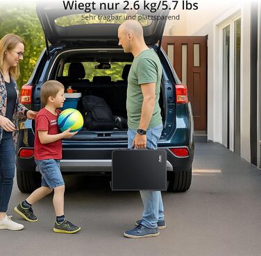 Складаний кемпінговий стіл Anbte 60x40 см, алюмінієва рама, 3 регульовані по висоті 26/48/70 см, стіл-валіза з сіткою для зберігання, портативний стіл для пікніка для кемпінгу, пляжу, балкону (повністю чорний)