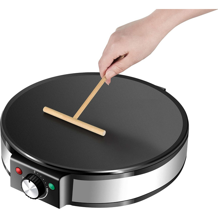 Млинниця 1200 Вт Крута на дотик ручка Антипригарне покриття Діаметр 30 см Крепері Млинар Галети Машина для млинців Сковорода для млинців.