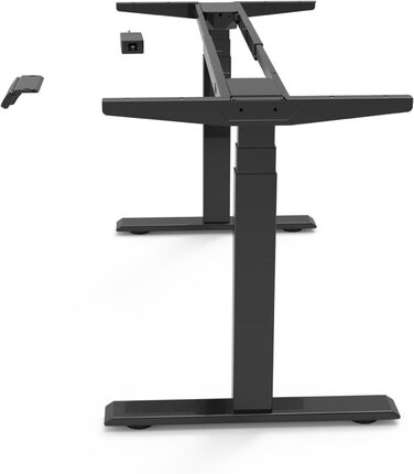 Рама столу DeHong з регулюванням висоти та 2 двигунами, 3-рівнева електрична регульована висота рами столу, функція пам&39яті та плавний старт/зупинка, 6BPLUS чорного кольору