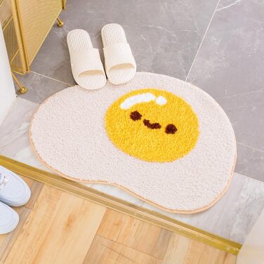 Милий килимок для ванної/килимок для ванної кімнати, нековзний, м&39який килимок для ванної душу, милий плюшевий мікрофібра, суперпоглинаючий плюшевий килимок 45x65 см (у формі яйця)
