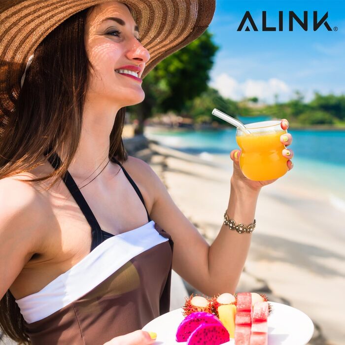 Набір склянок для пиття ALINK Bubble Glass з 4 склянок для пиття, ребристі склянки 380 мл, скло хвилі, келихи для латте макіато, с