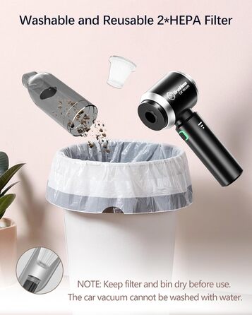 Ручний пилосос, портативний легкий автомобільний пилосос потужний, 18000 Па 4 в 1 акумуляторний бездротовий ручний пилосос, 3-швид