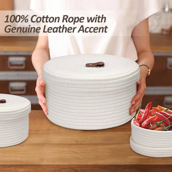 Набір із 2 кошиків для зберігання з кришками, маленький, органайзер для пеленального столика, місце для зберігання косметики, аксесуари для ванної кімнати, білий