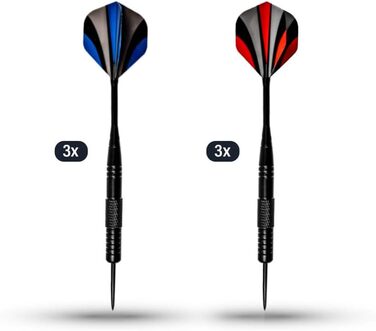 Покриття для мішні для дартсу - Розміри 45 x 45 x 4 см, включаючи 6 дротиків та підвісне обладнання Мішень для метання дротиків Чорний Сірий Синій