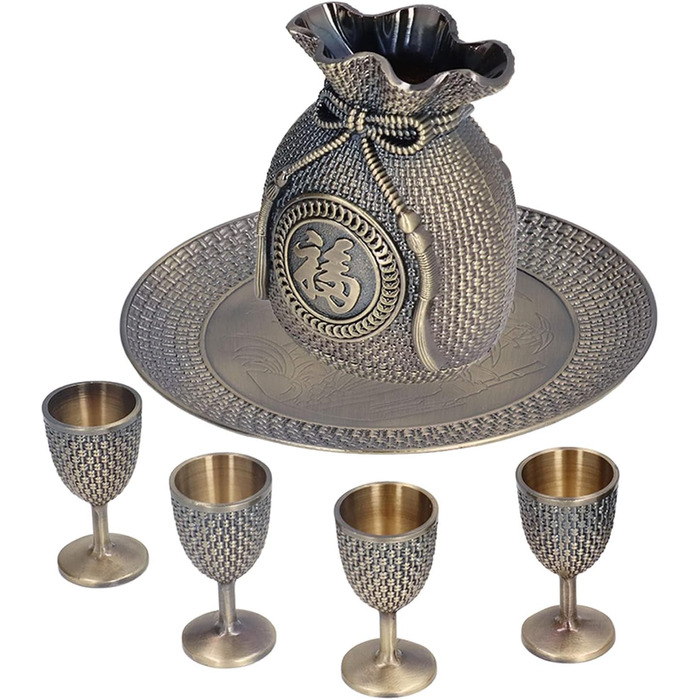 Турецький чайний сервіз у вінтажному стилі, сплав цинку, рельєфний візерунок, стійкі кольори, надзвичайно міцний, турецький кавовий набір