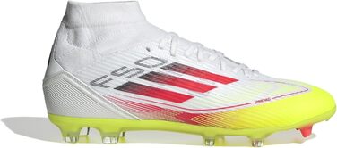 Футбольні бутси adidas F50 League Mid FG/MG, жіночі, колір 39 1/3, колір Cloud White, яскраво-червоний, сонячно-жовтий