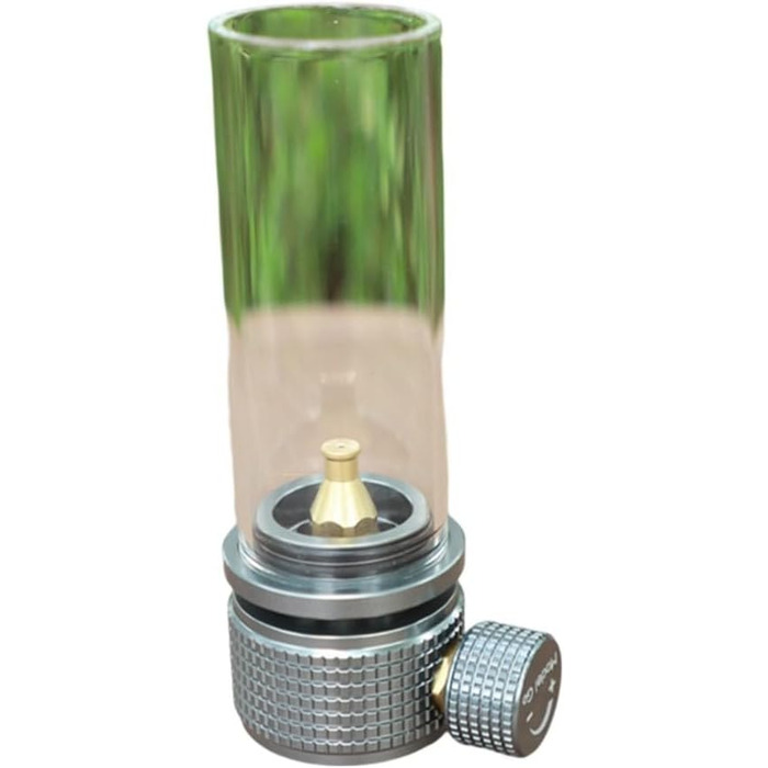 Портативний газовий ліхтар для кемпінгу, лампа для намету з розсіяним освітленням, балончик з ізобутаном, що заправляється, освітлення для походів та нічних пригод (чорний/сріблястий) (чорний газовий бак)