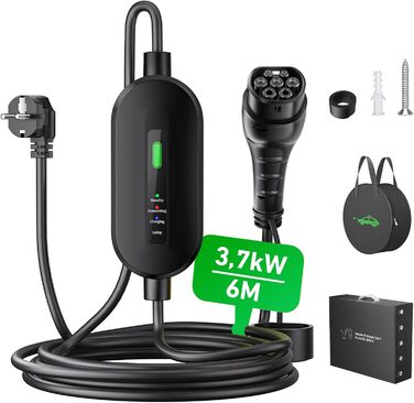 Зарядний кабель електромобіля тип 2 Schuko 16A, зарядний кабель тип 2 Schuko 3.68kw, зарядний кабель E car, зарядний кабель тип 2