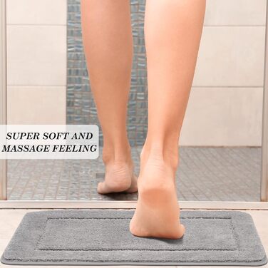 Набір з 2 килимків для ванної SOANNY, нековзний килимок для ванної з мікрофібри високої щільності, килимок для ванної 53x86 см та