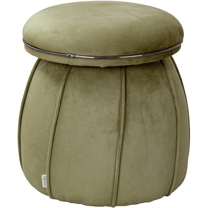 Пуф/оттоманка з м&39якого зеленого оксамиту, конусоподібної/грибоподібної форми, для вітальні, спальні, дитячої кімнати, оздоблення з графітової штучної шкіри, висота приблизно 55 см, колір зелений оксамит