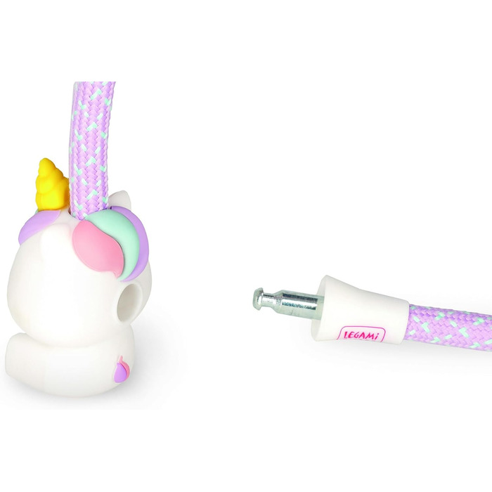 Легамі - Велосипедний замок з ключем, дизайн Єдиноріг, зовнішній шар з поліестеру, внутрішня частина з металу, довжина 75 см, аксесуар для дитячого велосипеда