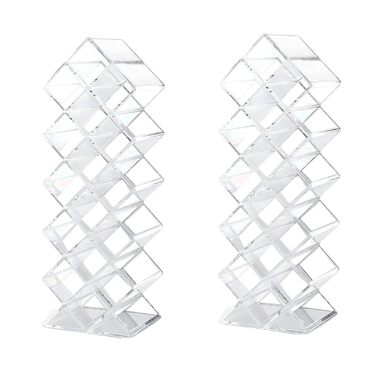 Секційний акриловий органайзер для зберігання помади, органайзер для блисків для губ, тримач для помади, органайзер для макіяжу, тримач для помади для туалетного столика у ванній кімнаті, 2-