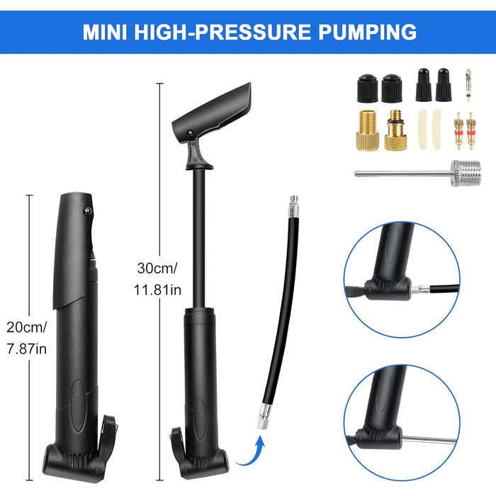 Набір велосипедних інструментів, мультиінструмент 16-в-1 з водонепроникною кришкою, міні-насос, 12 гумових накладок з клейким покриттям, практичне місце для зберігання