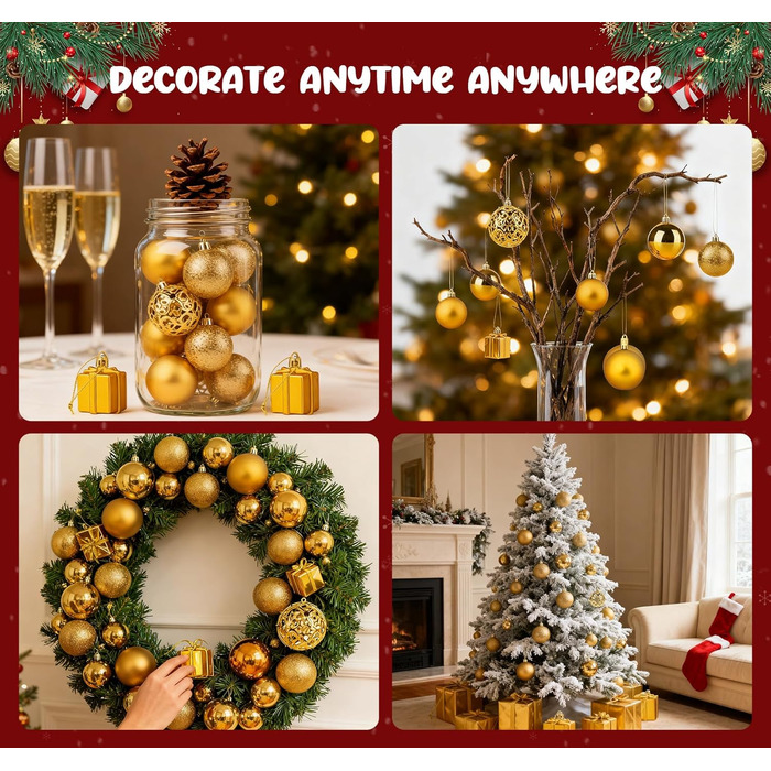 Набір різдвяних кульок набір із 105 предметів ilauke