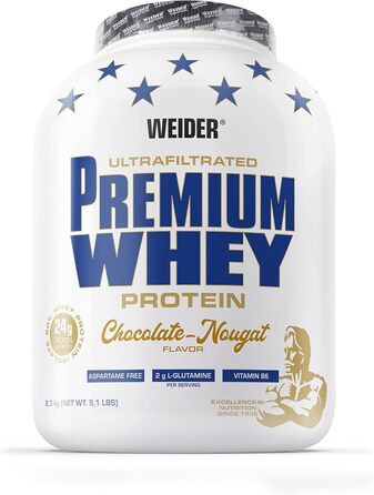 Протеїновий порошок Weider Premium Whey, Шоколадна нуга, 2,3 кг
