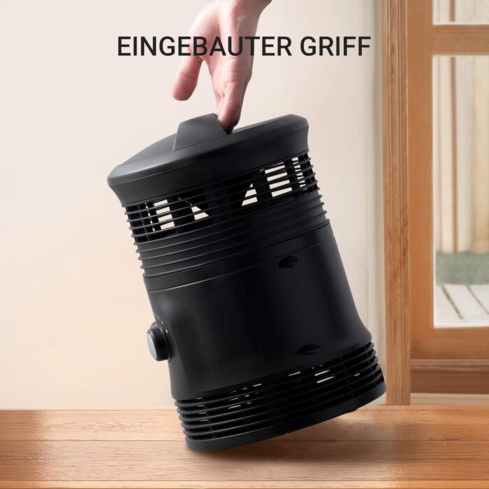 Портативний керамічний вентилятор-обігрівач Midea NF18-17PA потужністю 1800 Вт з автоматичним обертанням на 360, 2 режими нагріву, енергозберігаючий тихий обігрівач для вітальні, офісу, житлової зони