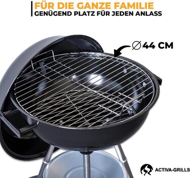 Чайник-мангал ACTIVA Montenegro Преміум-мангал з регульованою подачею повітря, високоякісною решіткою та кришкою Вугільний мангал