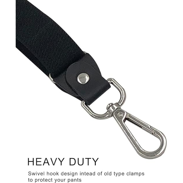 Підтяжки Ausukler Extra Strong 2,5 см з карабін-гачками чорний