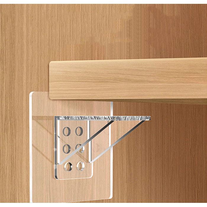 Клейкі гачки для полиць шафи, самоклеючі, прозорі опори для полиць, кронштейни для полиць, клейкі гачки, опори для основи, тримачі для полиць, шафа, тримачі для скла, полиці, прозорі, один розмір (12) 12 прозорих