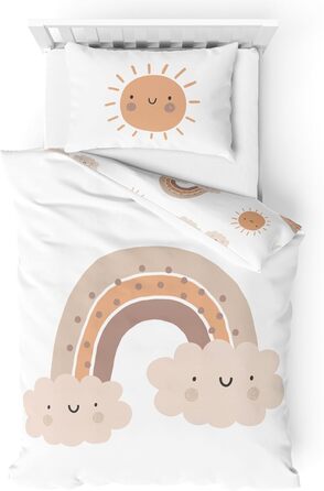 Дитяча постільна білизна бобер/фланель - Дитяча постільна білизна Little Sunrise м'яка та затишна для дівчаток та хлопчиків - 100